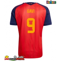 Camisa de Futebol Espanha Paez Gavi #9 Equipamento Principal Mundo 2026 Manga Curta